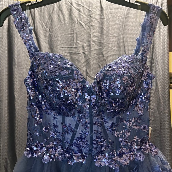 Lavender Off-the-Shoulder Prom Dress with Ruffles & Sequins from Stacees - Picture 5 of 8